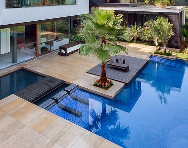 Himalayan sandstone pool coping tiles drop face by stone pavers melbourne, sydney