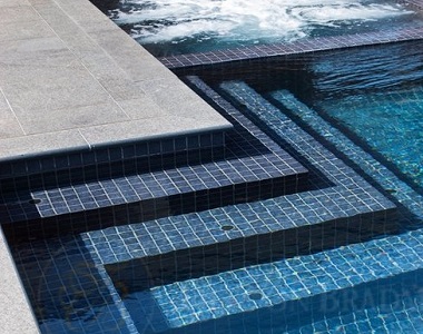 dove granite bullnose pool coping tiles, white coping, light pool coping by stone pavers australia, pool pavers, pool steppers