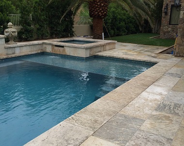 Silver Oyster Travertine Pool Coping Tumbled tiles, silver pavers, silver coping tiles, silver pool pavers by stone pavers