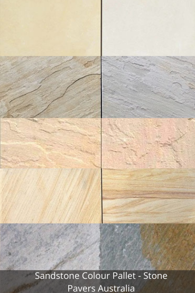 sandstone colour pallet by stone pavers australia